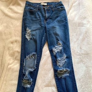 Vibrant Distressed Skinny Jeans